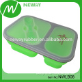 2 Compartments FDA Collapsible Silicone Custom Food Box